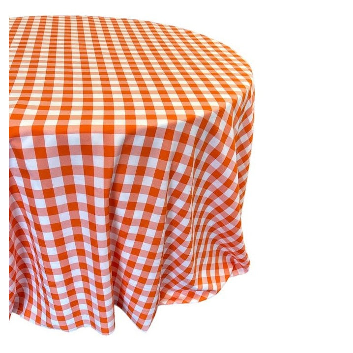 Checkered Plaid Round Tablecloth 108  inches - New Star Fabrics