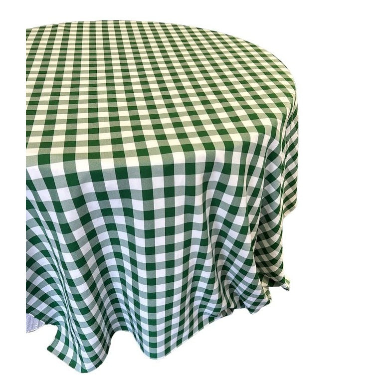 Checkered Plaid Round Tablecloth 108  inches - New Star Fabrics