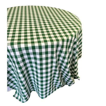 Checkered Plaid Round Tablecloth 108  inches - New Star Fabrics