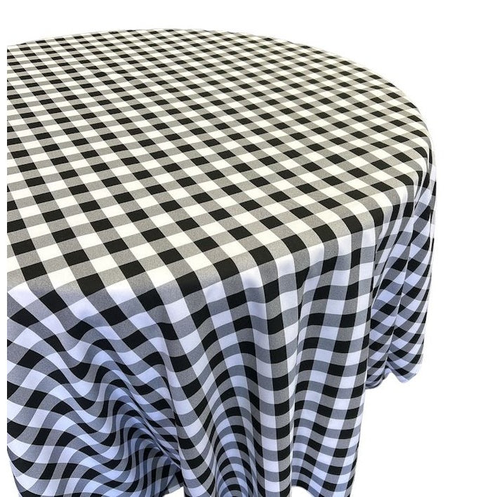 Checkered Plaid Round Tablecloth 90  inches - New Star Fabrics