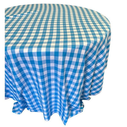 Checkered Plaid Round Tablecloth 90  inches - New Star Fabrics