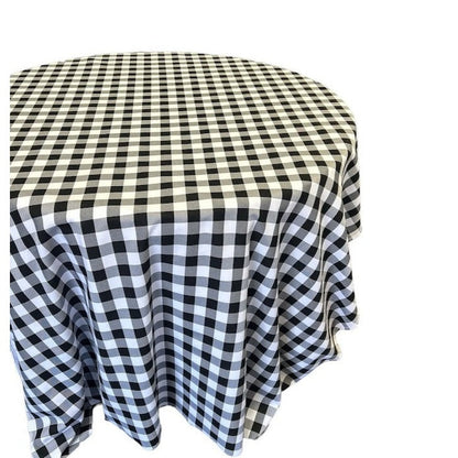 Checkered Plaid Round Tablecloth 90  inches - New Star Fabrics