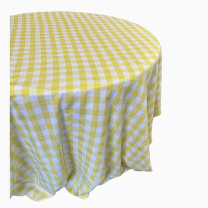 Checkered Plaid Round Tablecloth 90  inches - New Star Fabrics