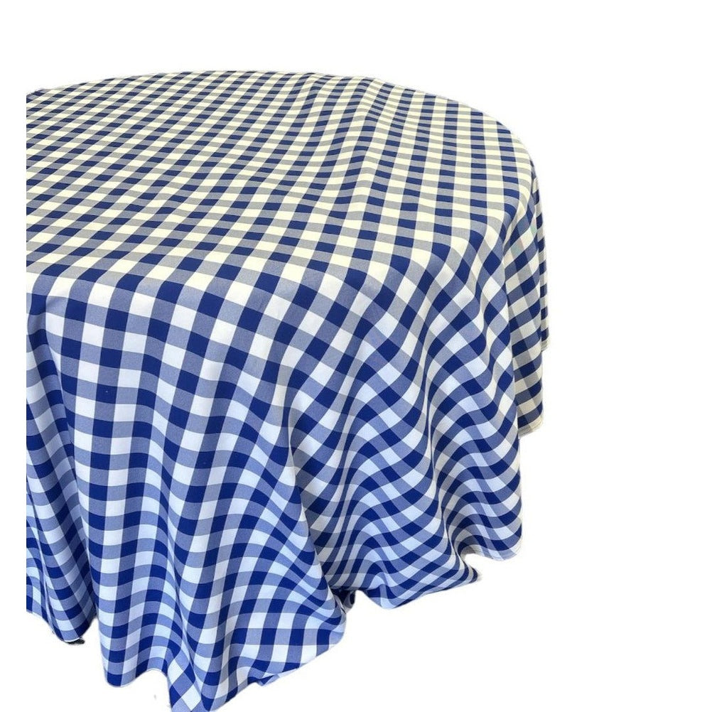 Checkered Plaid Round Tablecloth 90  inches - New Star Fabrics