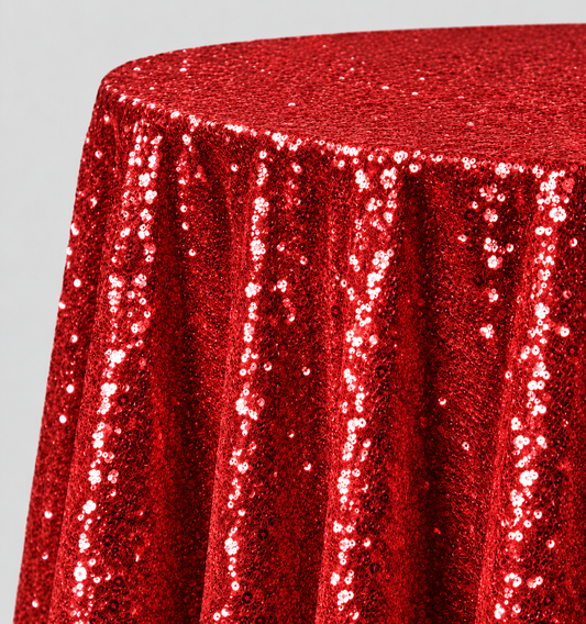 Glitz Sequin Round Tablecloth – 108” Round – Multiple Colors