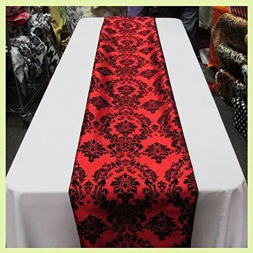 Damask Flocking Taffeta Table Runners 4 pieces set