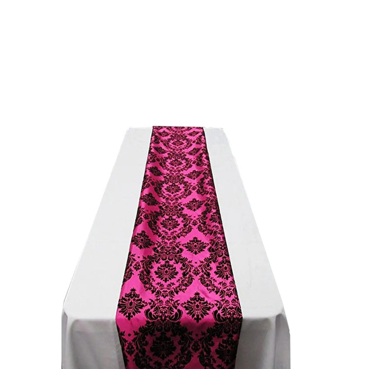 Damask Flocking Taffeta Table Runners 4 pieces set