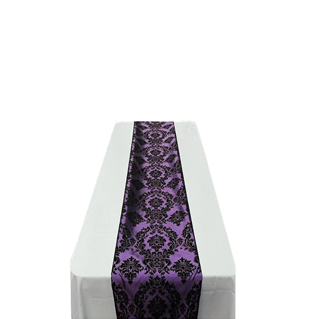 Damask Flocking Taffeta Table Runners 4 pieces set