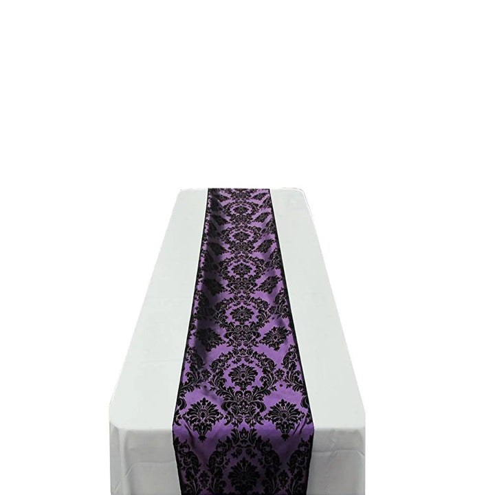 Damask Flocking Taffeta Table Runners 4 pieces set