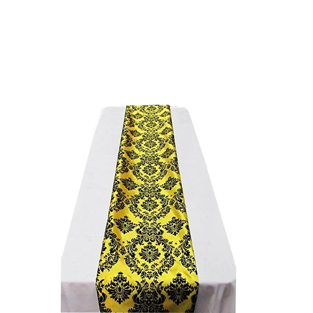 Damask Flocking Taffeta Table Runners 4 pieces set