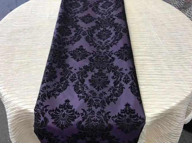 Damask Flocking Taffeta Table Runners 4 pieces set