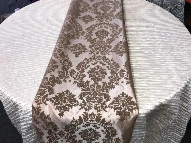 Damask Flocking Taffeta Table Runners 4 pieces set