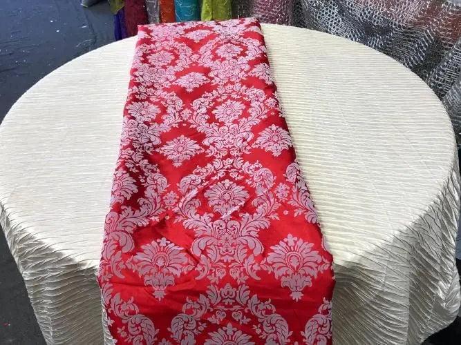 Damask Flocking Taffeta Table Runners 4 pieces set