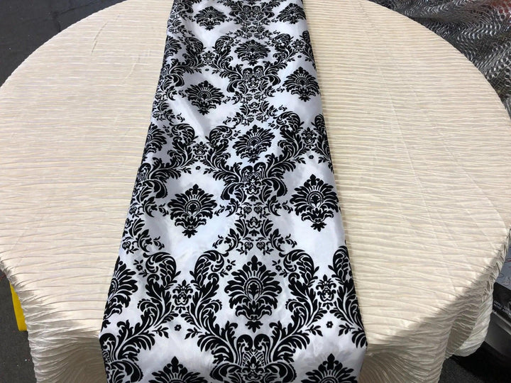 Damask Flocking Taffeta Table Runners 4 pieces set
