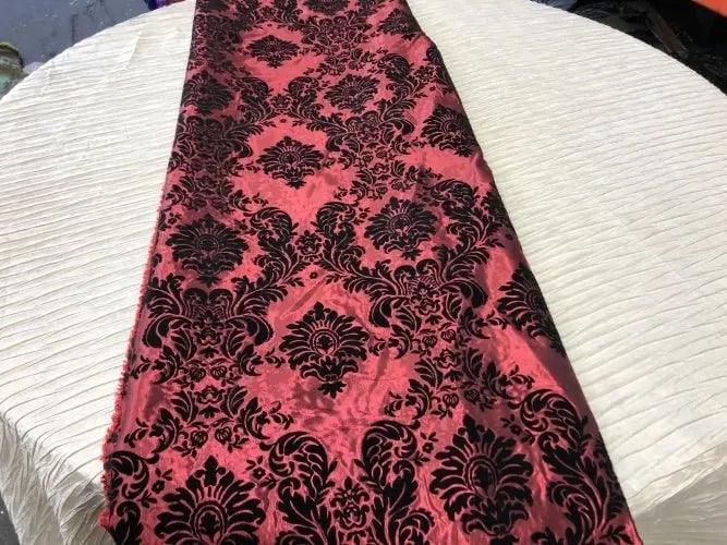 Damask Flocking Taffeta Table Runners 4 pieces set