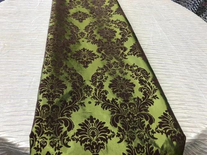 Damask Flocking Taffeta Table Runners 4 pieces set