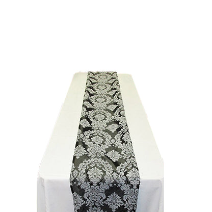 Damask Flocking Taffeta Table Runners - 14" X 108" Inches Tablecloth 4 pieces - New Star Fabrics