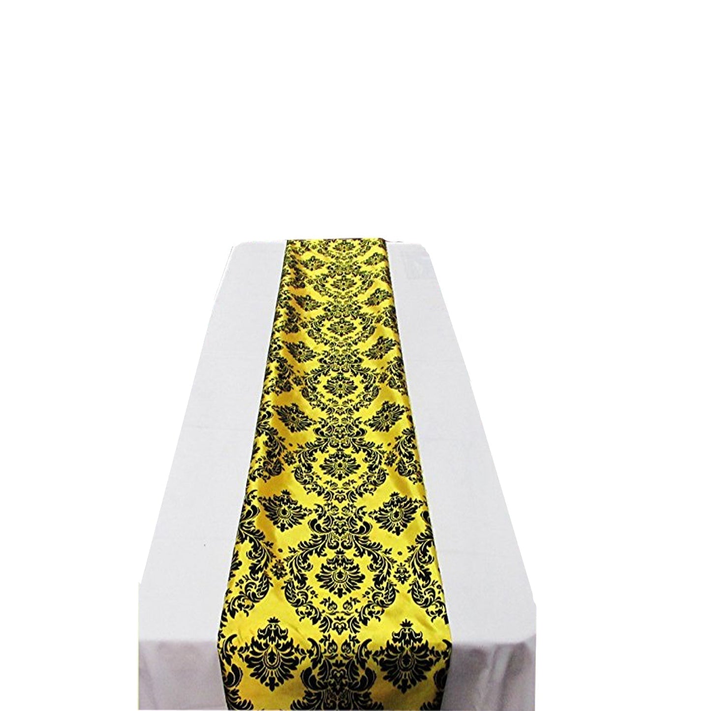 Damask Flocking Taffeta Table Runners - 14" X 108" Inches Tablecloth 4 pieces - New Star Fabrics