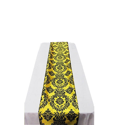 Damask Flocking Taffeta Table Runners - 14" X 108" Inches Tablecloth 4 pieces - New Star Fabrics