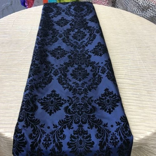 Damask Flocking Taffeta Table Runners - 14" X 108" Inches Tablecloth 4 pieces - New Star Fabrics