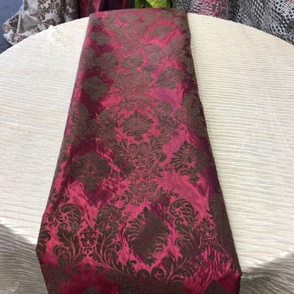 Damask Flocking Taffeta Table Runners - 14" X 108" Inches Tablecloth 4 pieces - New Star Fabrics
