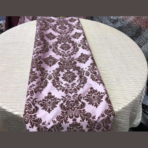 Damask Flocking Taffeta Table Runners - 14" X 108" Inches Tablecloth 4 pieces - New Star Fabrics