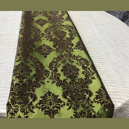Damask Flocking Taffeta Table Runners - 14" X 108" Inches Tablecloth 4 pieces - New Star Fabrics