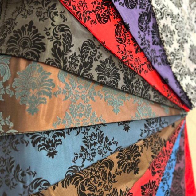 Damask Flocking Taffeta fabric by the yard - New Star Fabrics
