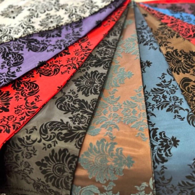 Damask Flocking Taffeta fabric by the yard - New Star Fabrics