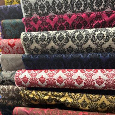 Damask Flocking Taffeta fabric by the yard - New Star Fabrics