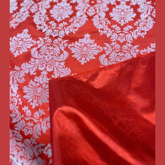 Damask Flocking Taffeta fabric by the yard - New Star Fabrics