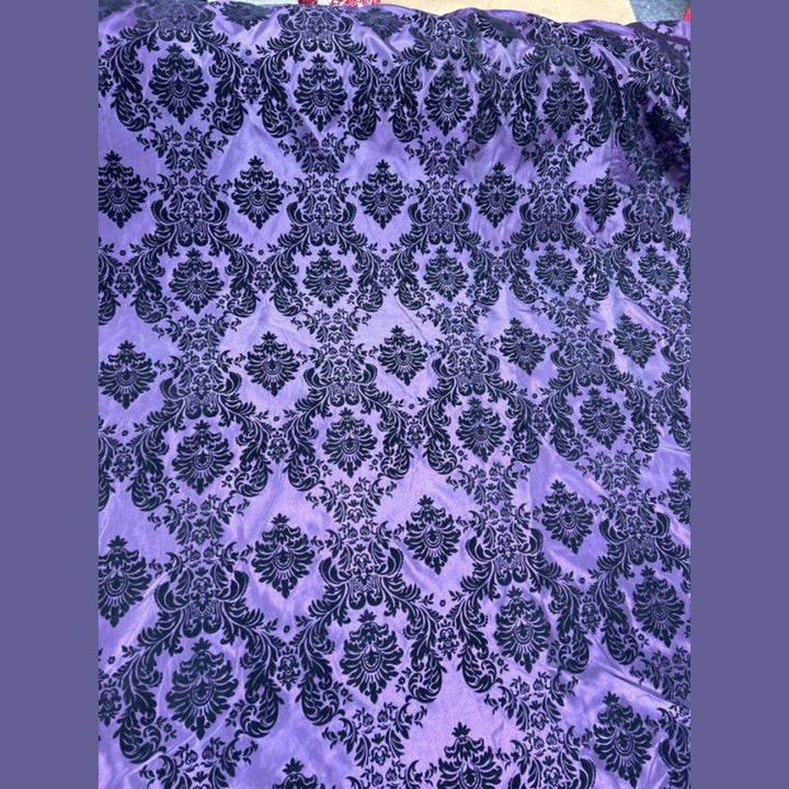 Damask Flocking Taffeta fabric by the yard - New Star Fabrics