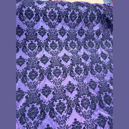 Damask Flocking Taffeta fabric by the yard - New Star Fabrics