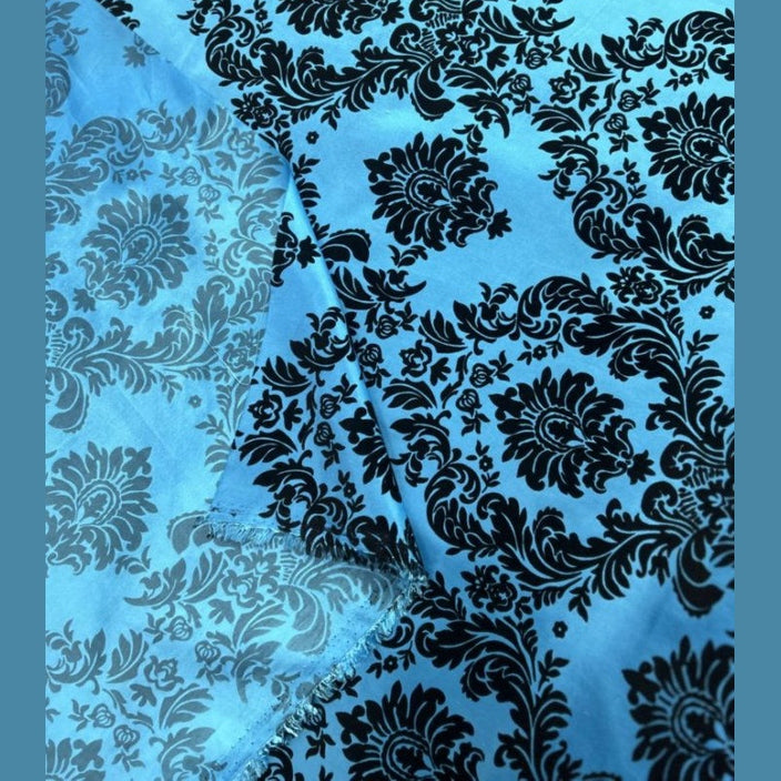 Damask Flocking Taffeta fabric by the yard - New Star Fabrics