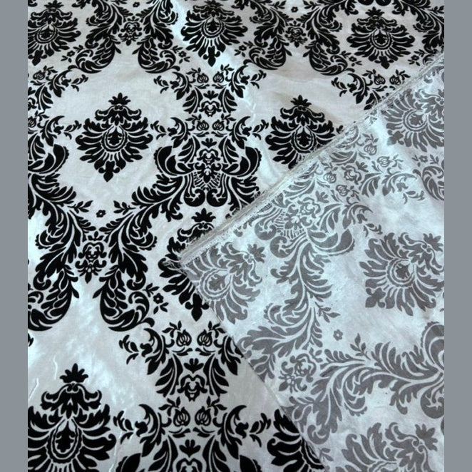Damask Flocking Taffeta fabric by the yard - New Star Fabrics