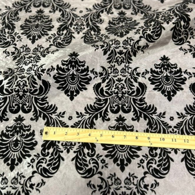 Damask Flocking Taffeta fabric by the yard - New Star Fabrics