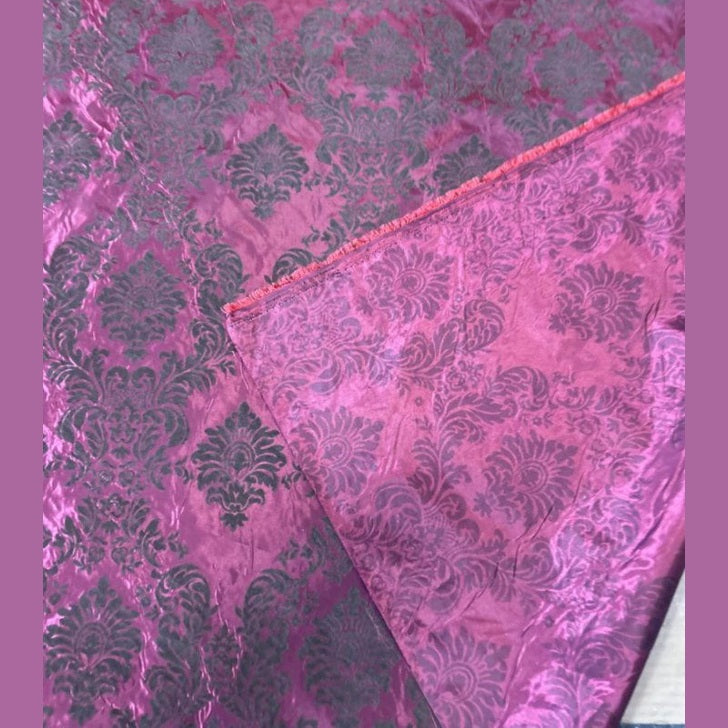Damask Flocking Taffeta fabric by the yard - New Star Fabrics