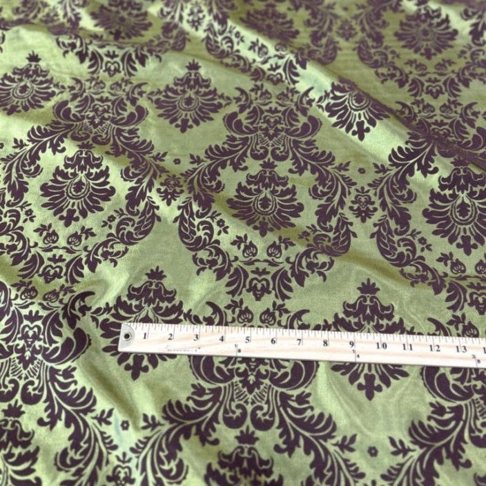 Damask Flocking Taffeta fabric by the yard - New Star Fabrics