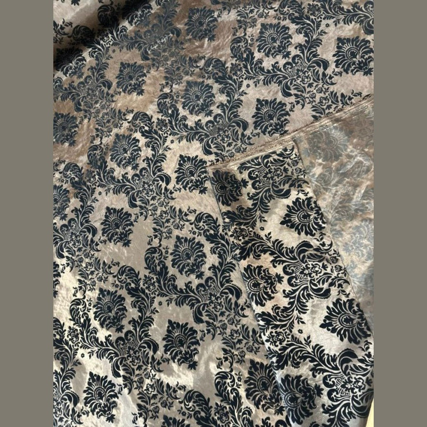 Damask Flocking Taffeta fabric by the yard - New Star Fabrics