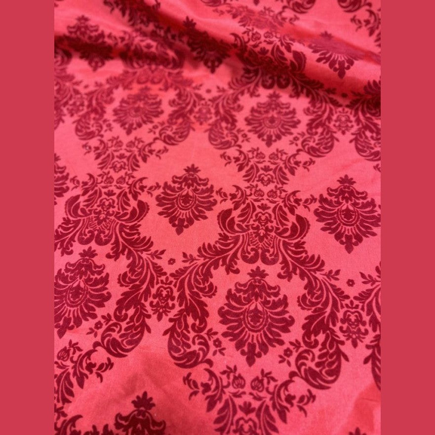 Damask Flocking Taffeta fabric by the yard - New Star Fabrics