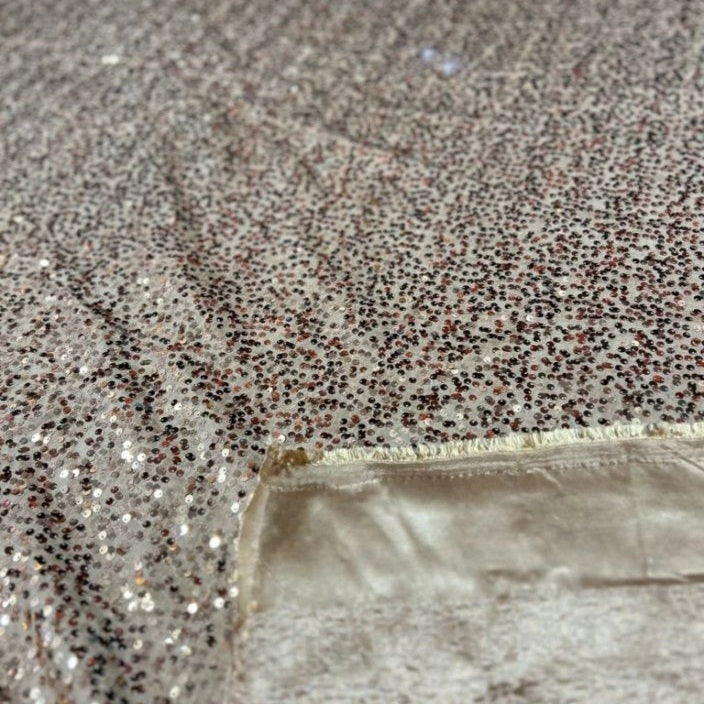 Disc Sequin Micro Dot Dangle Taffeta Fabric  by the yard - New Star Fabrics