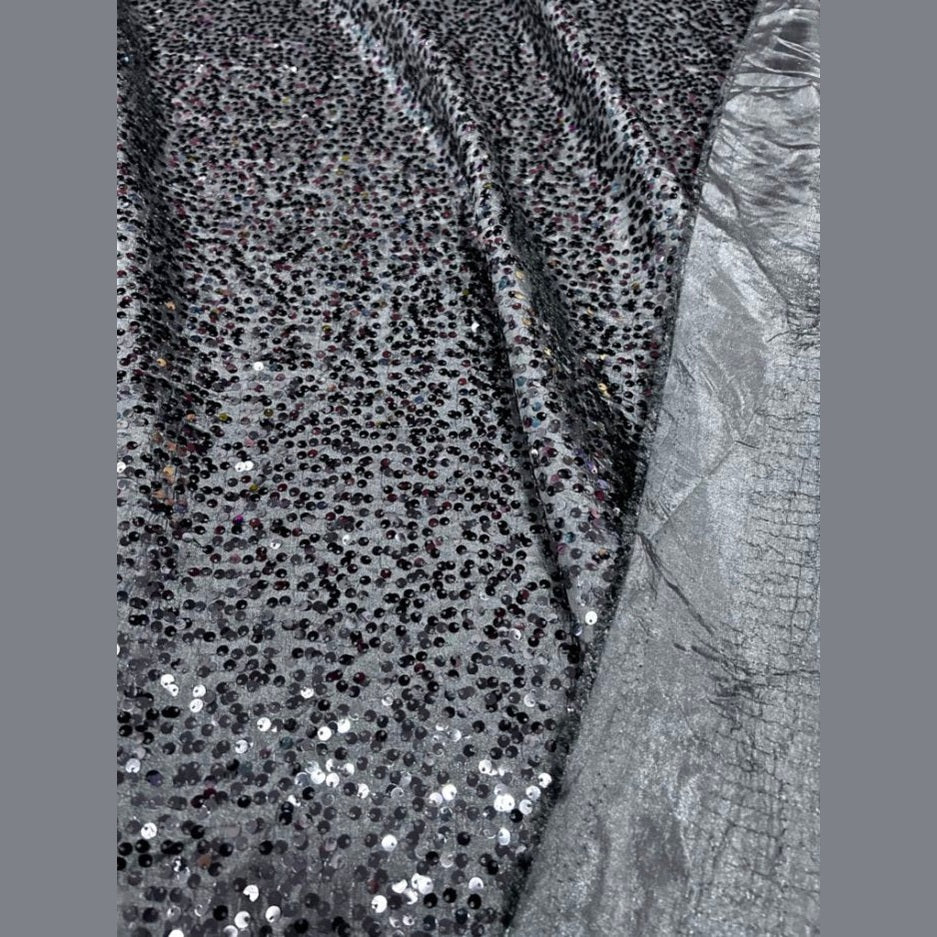 Disc Sequin Micro Dot Dangle Taffeta Fabric  by the yard - New Star Fabrics