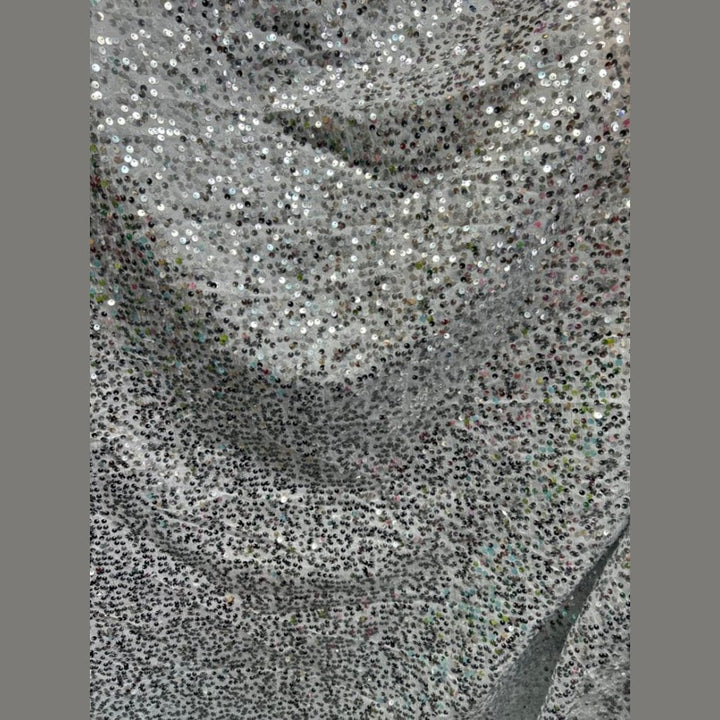 Disc Sequin Micro Dot Dangle Taffeta Fabric  by the yard - New Star Fabrics