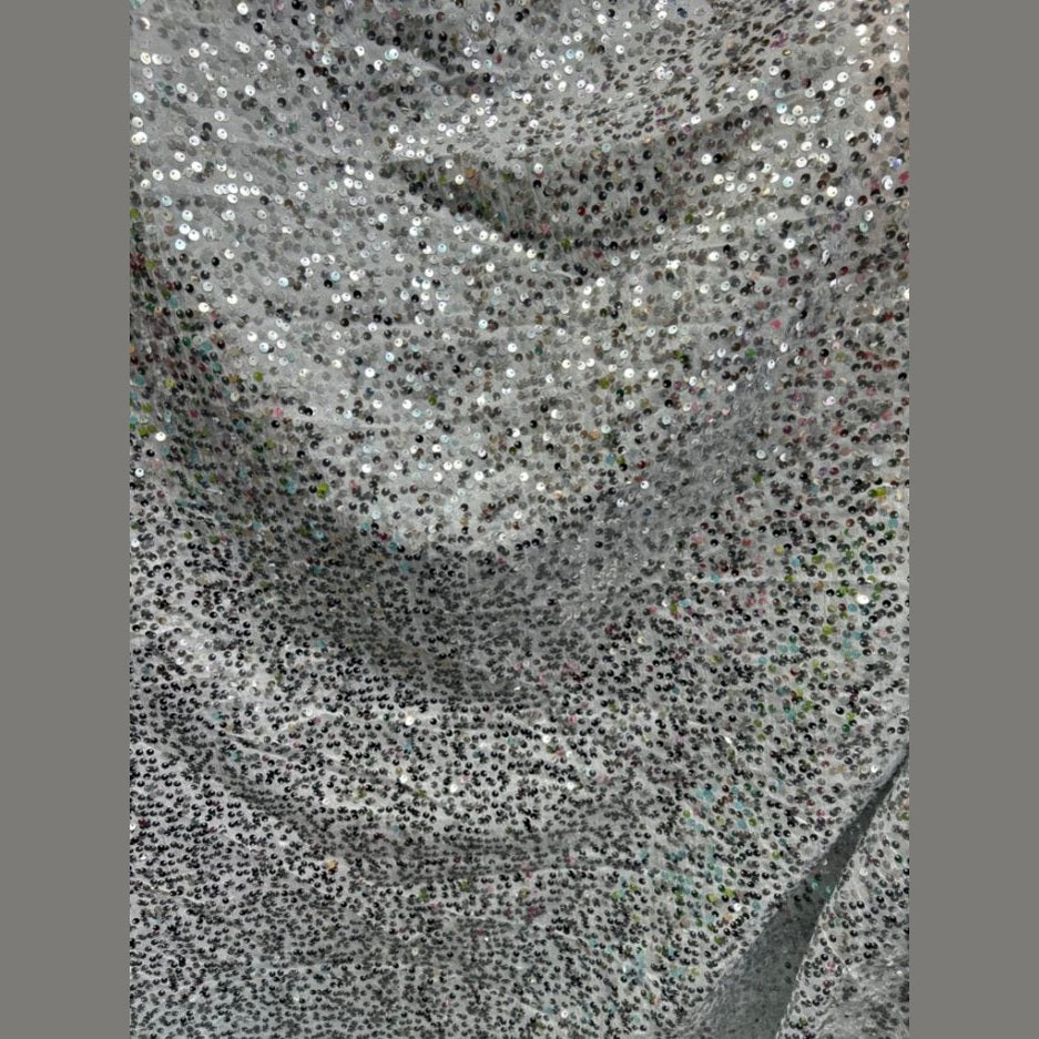 Disc Sequin Micro Dot Dangle Taffeta Fabric  by the yard - New Star Fabrics