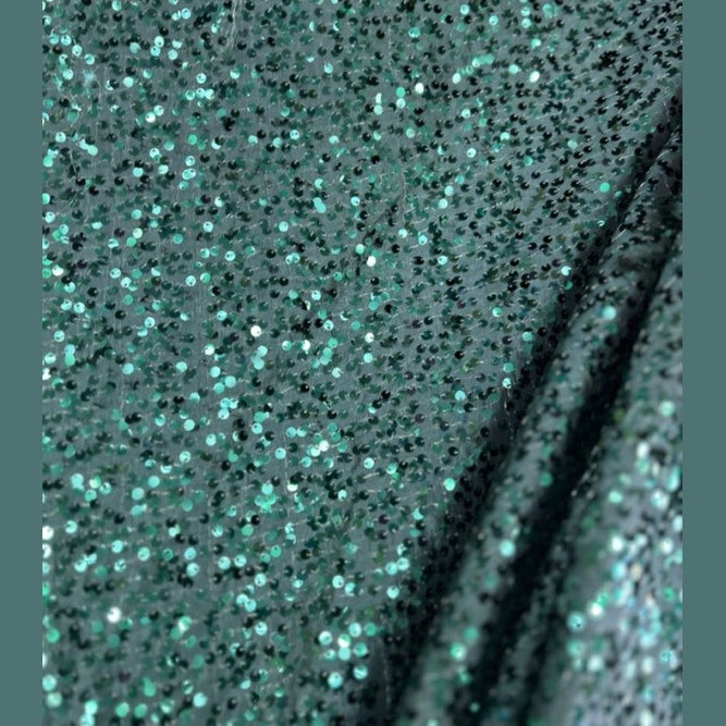 Disc Sequin Micro Dot Dangle Taffeta Fabric  by the yard - New Star Fabrics