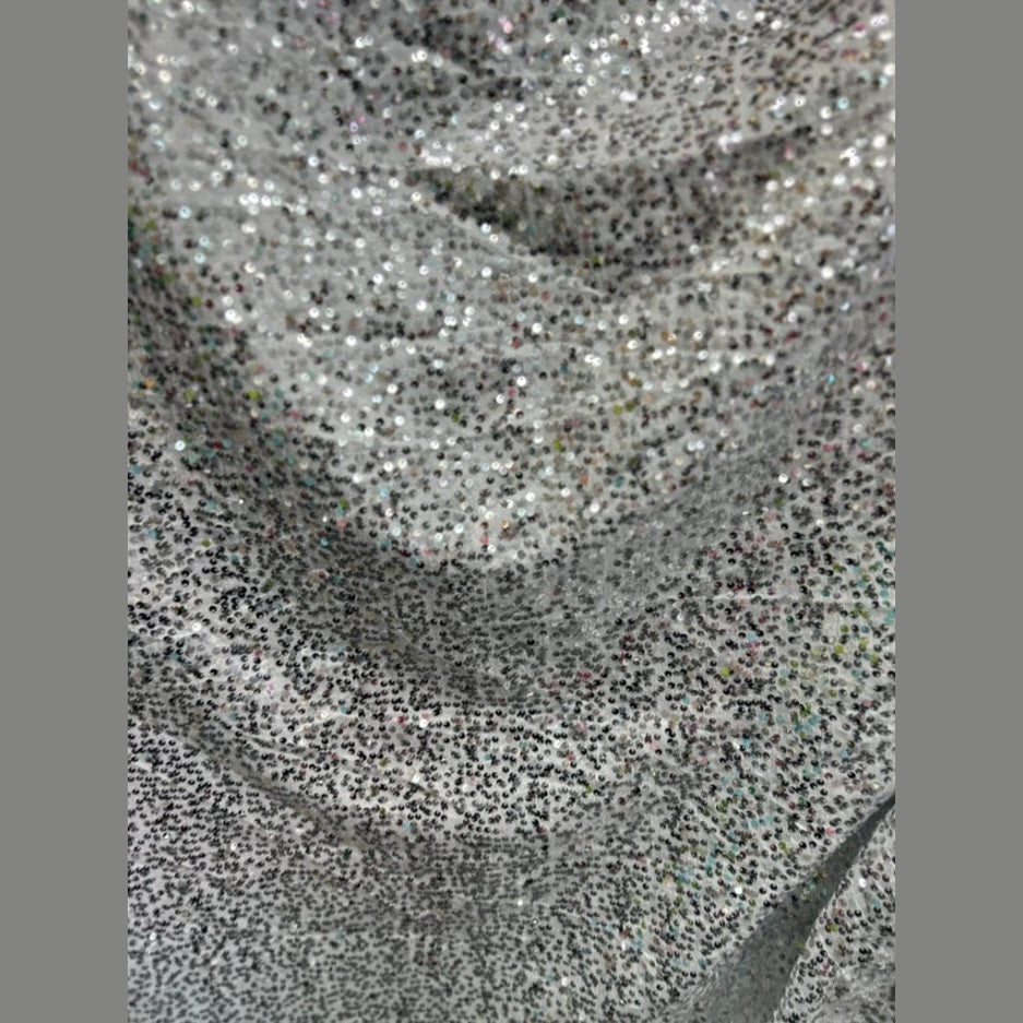 Disc Sequin Micro Dot Dangle Taffeta Fabric  by the yard - New Star Fabrics