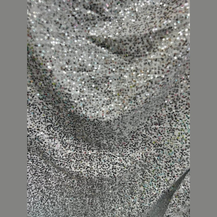 Disc Sequin Micro Dot Dangle Taffeta Fabric  by the yard - New Star Fabrics