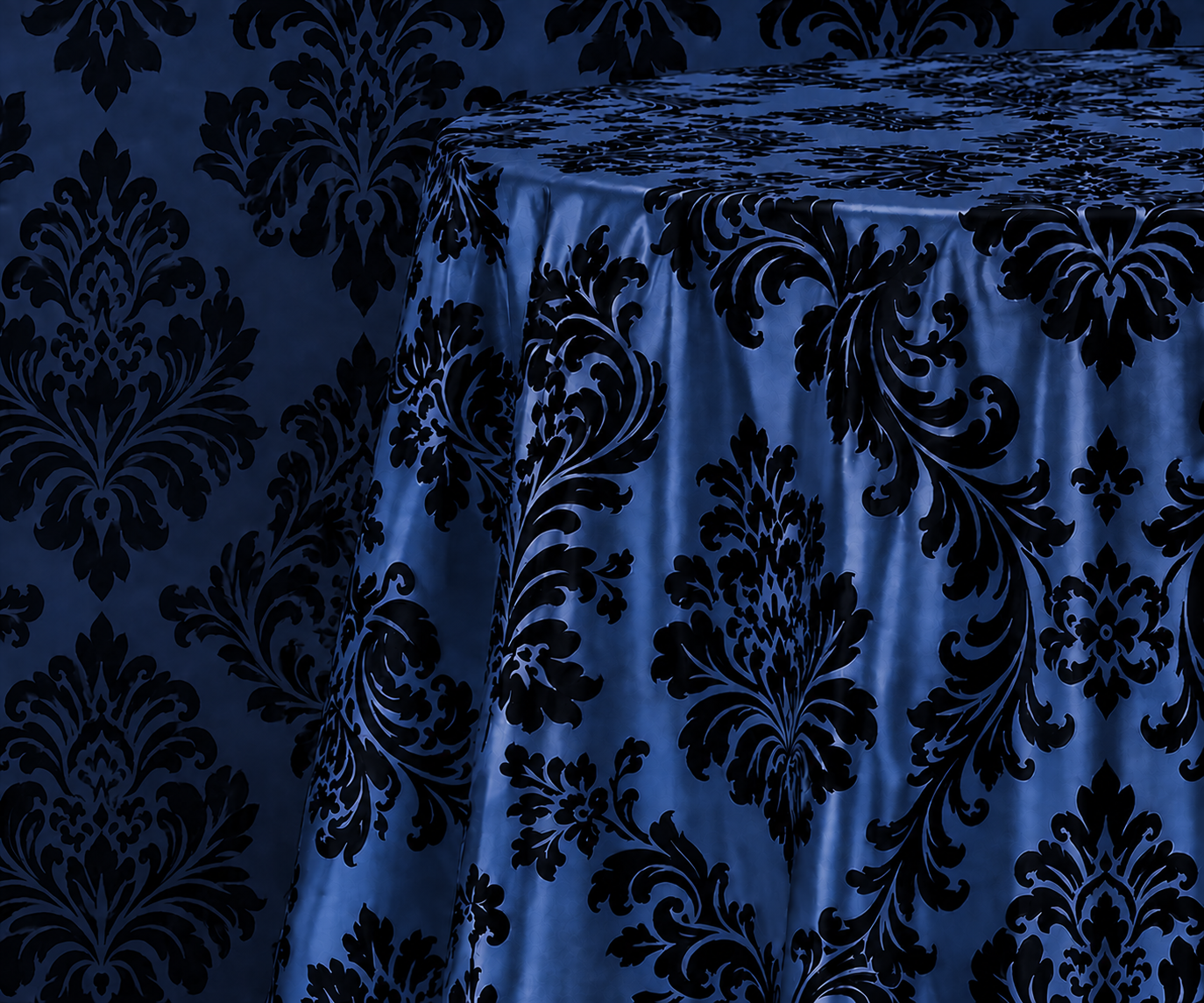 Damask Flocking Taffeta Round Tablecloth-72'', 90'', 108'' &120'' Round