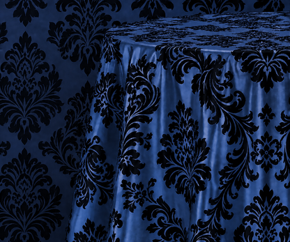 Damask Flocking Taffeta Round Tablecloth-72'', 90'', 108'' &120'' Round