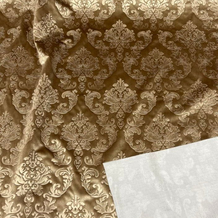 Embedded Damask Velvet Fabric by the yard - New Star Fabrics